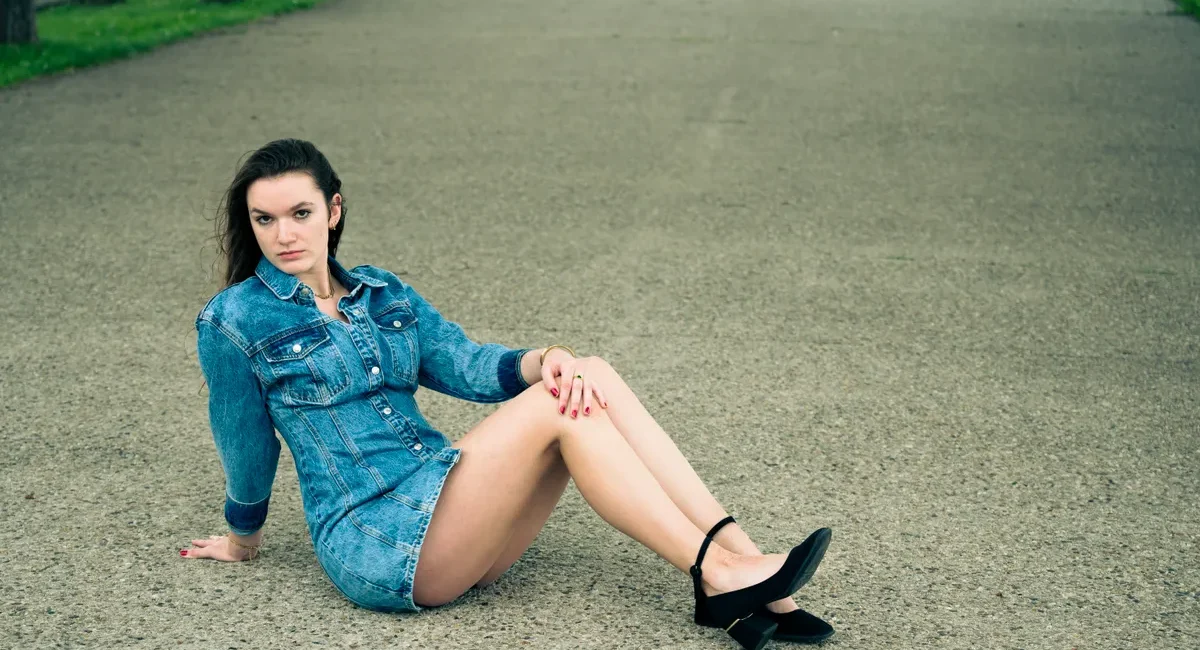Alabama Barker denim dress