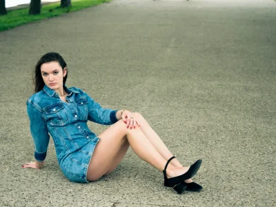 Alabama Barker denim dress