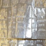 Stacked fine silver bars stamped 999.0 and 5000g