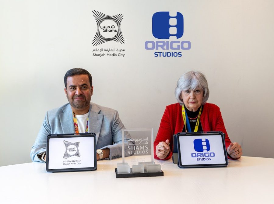 Five sound stages planned as Shams partners with Origo Studios: representatives of Sharjah Media City (Shams) and Origo Studios at the partnership signing