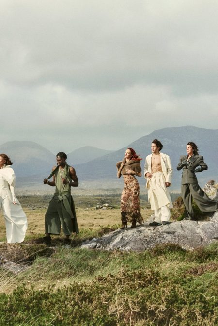 Music And Sport Names Front Ireland Fashion Week 2026 Campaign By Damian Foxe: the Ireland Fashion Week 2026 Coming Home campaign cast on the rocks at Roundstone, Connemara, photographed by Damian Foxe