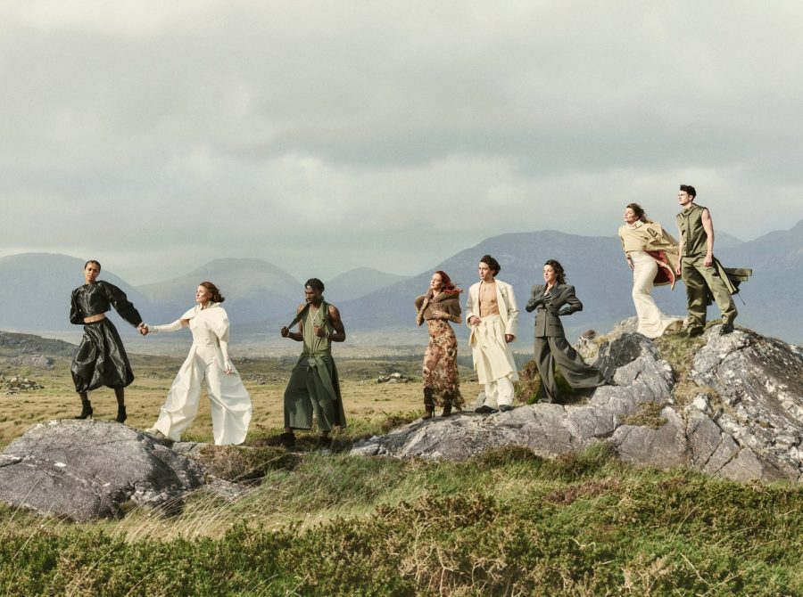 Music And Sport Names Front Ireland Fashion Week 2026 Campaign By Damian Foxe: the Ireland Fashion Week 2026 Coming Home campaign cast on the rocks at Roundstone, Connemara, photographed by Damian Foxe